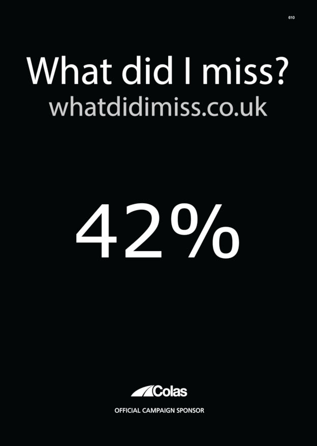 What did i miss campaign sponsored by Colas